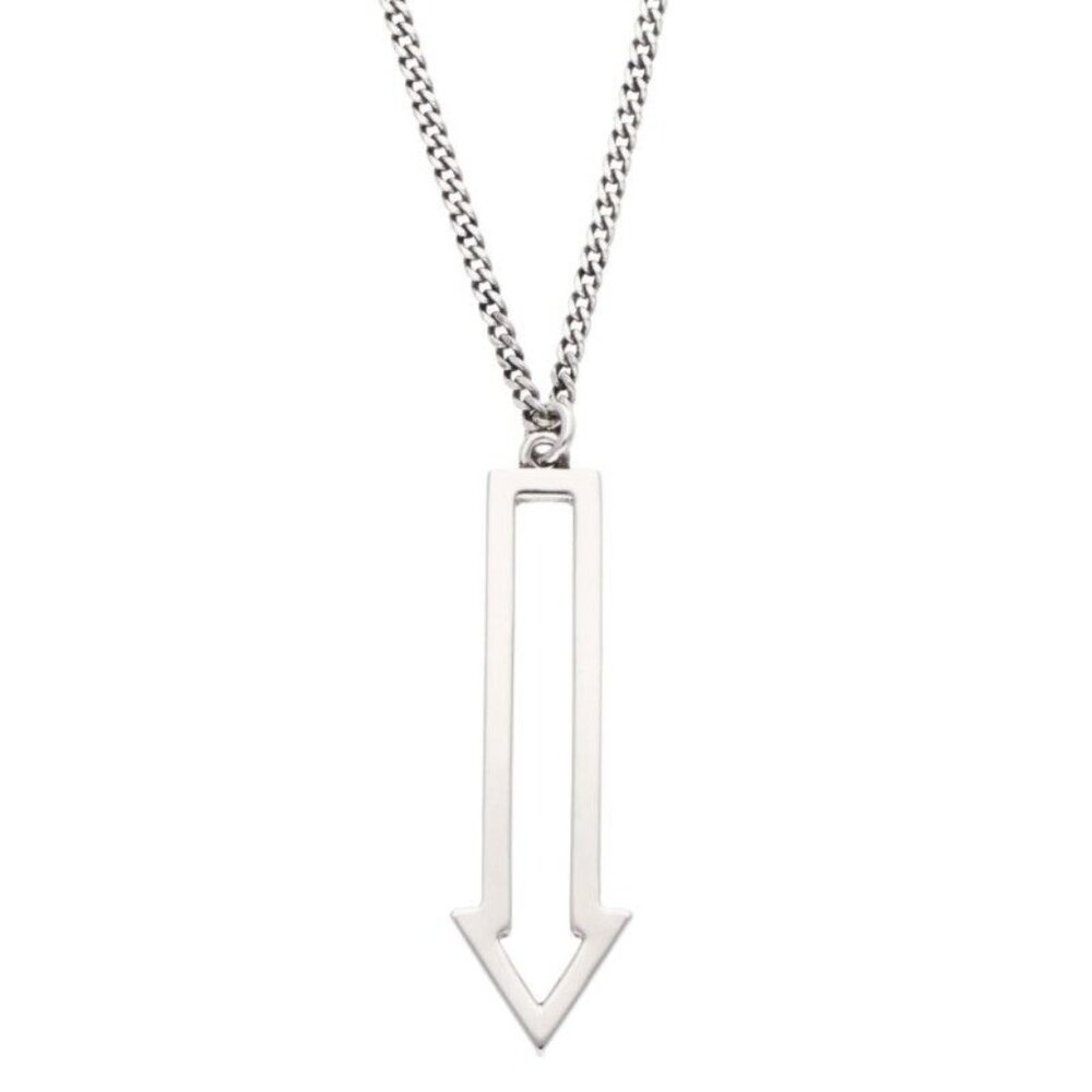 Celine 460 Sj6 bcz Arrow Rhodium Finish Crystal Necklace - Picture 3 of 5